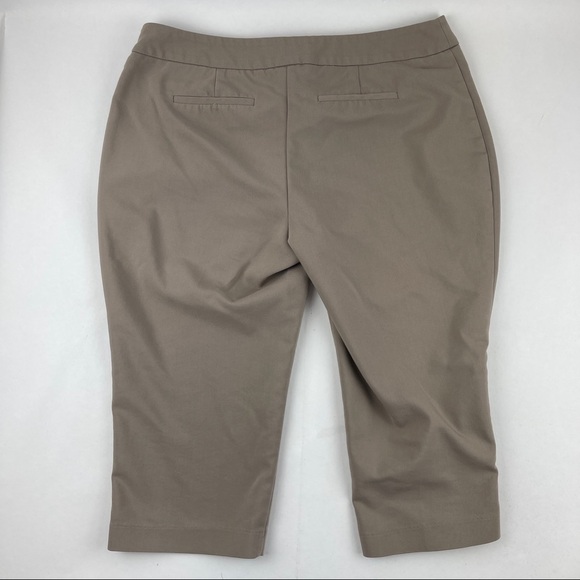 Apt 9 Crop Pants Womens 12P Khaki Flat Front - Picture 8 of 8
